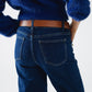 Wide leg jeans with 3 button detail