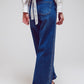 Wide Leg Jeans With Diamante Details on the Side in Mid Wash