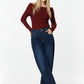 Wide Leg Jeans With Side Dart Detail in Deep Blue