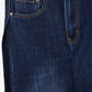 Wide Leg Jeans With Side Dart Detail in Deep Blue