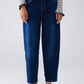 Q2 Wide Leg Mom Jeans In Mid Wash