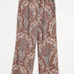 Pantalón ancho con estampado paisley beige