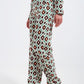 Wide leg pants in geo print