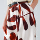 Wide Leg Pants with Abstract Print in White and Brown