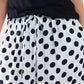 Wide leg polka dot pants with elastic waist and pockets