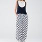 Wide leg polka dot pants with elastic waist and pockets