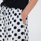 Wide leg polka dot pants with elastic waist and pockets