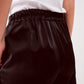 wide leg satin pants in black