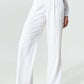 Q2 Wide-legged pants in light cotton fabric in white