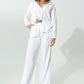 Wide-legged pants in light cotton fabric in white