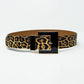 Q2 Wide leopard belt with black square buckle