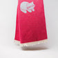 Q2 Wide soft knitted scarf in pink with cat print