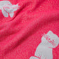 Wide soft knitted scarf in pink with cat print