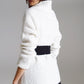 Wide sweater with bardot neck in white