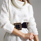 Wide sweater with bardot neck in white