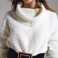 Wide sweater with bardot neck in white