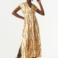 Q2 Wrap dress with short sleeves in retro abstract print