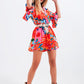 Q2 Wrap playsuit in floral