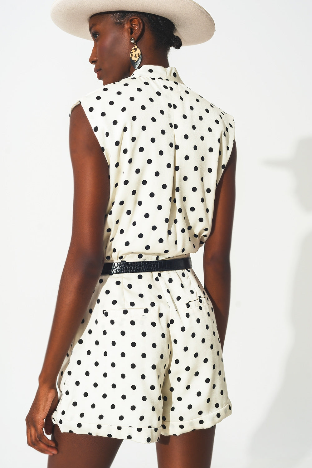 Wrap playsuit in spot print