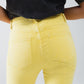 Yellow jagged hem super skinny Stretch Jeans