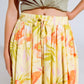 Yellow maxi skirt with tropical print