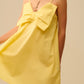 Q2 Yellow poplin mini dress with a big bow detail