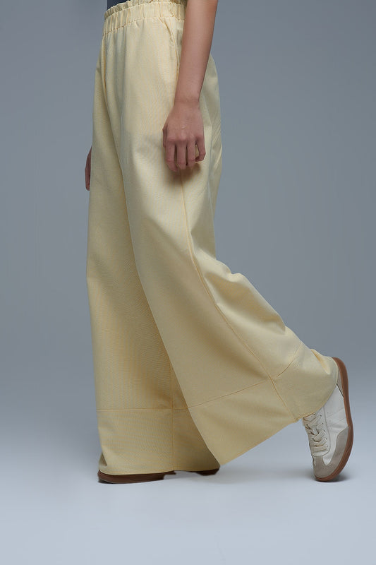 Yellow Striped Palazzo Pants with extra wide leg
