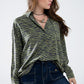 Q2 Zebra Printed  Shirt in Green