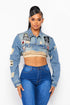 Patched Perfection: Cropped Denim Jacket - Szua Store