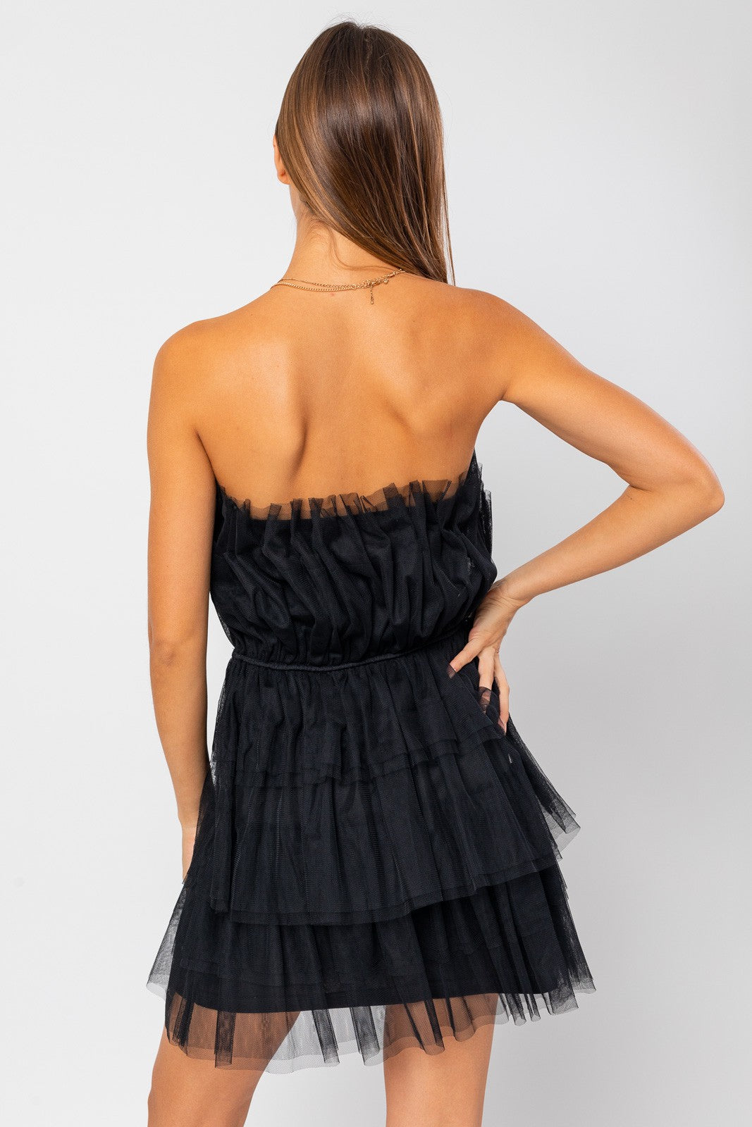 Flirty and Fun Off Shoulder Layered Mesh Dress - Szua Store