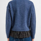 2 in 1 jumper with shirt underlay in navy Szua Store