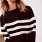 2 in 1 Striped sweater with shirt underlay in black Szua Store