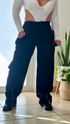 Stylish and Practical: High-Waisted Nylon Cargo Pants - Szua Store