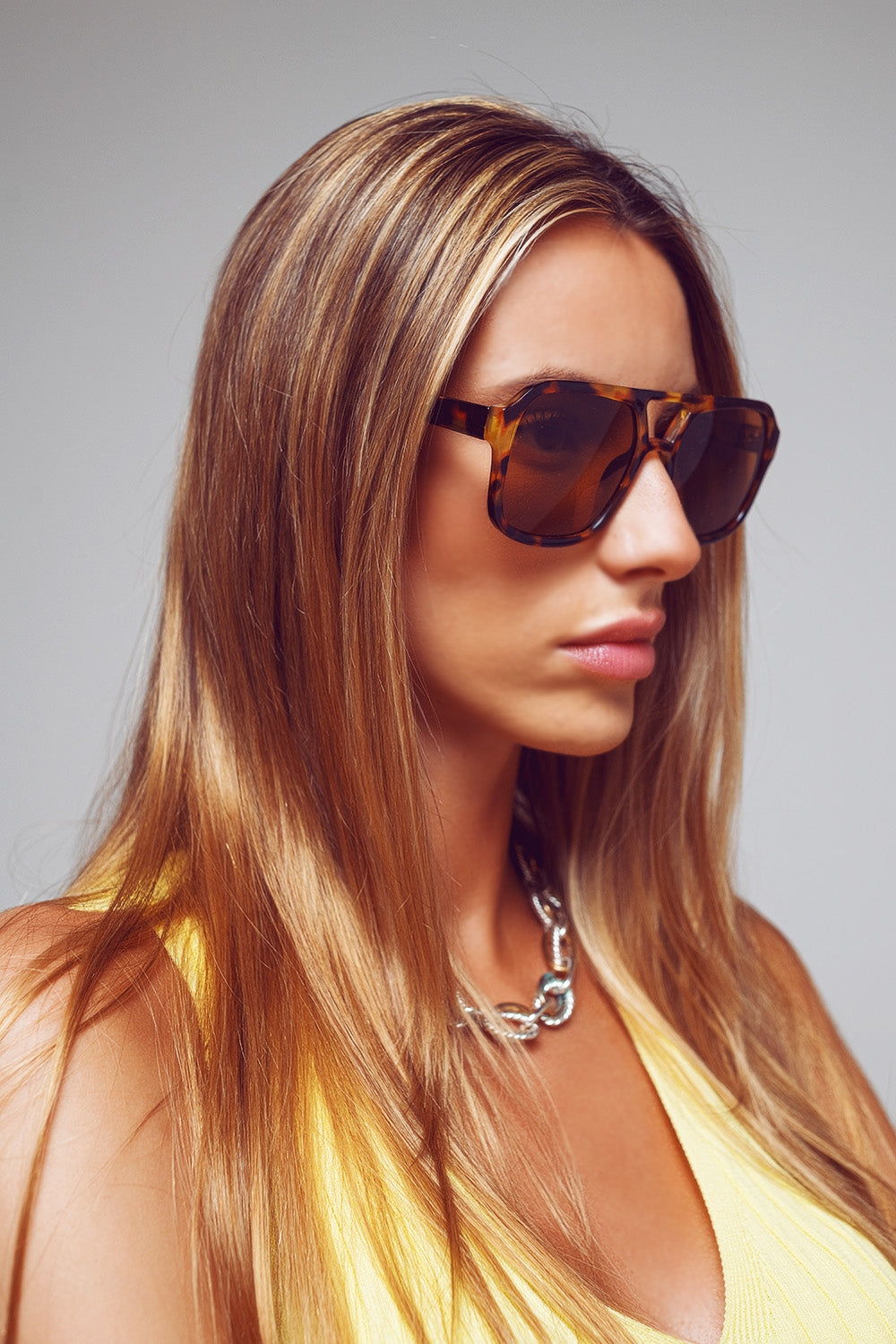 Q2 70´s Aviator Sunglasses In Tortoise Shell