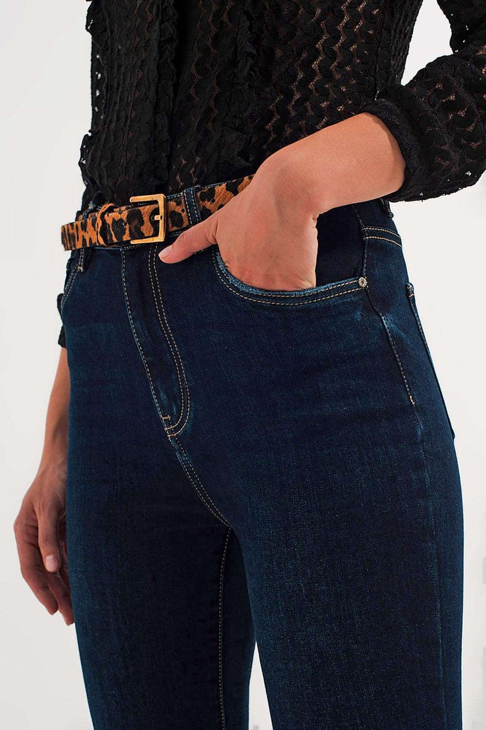 70s high flare jeans in indigo stretch Szua Store