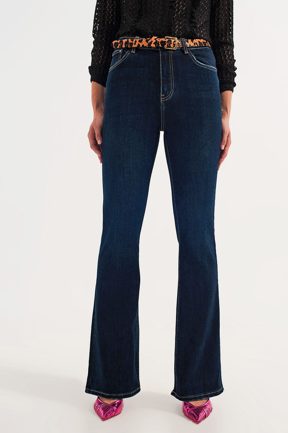 70s high flare jeans in indigo stretch Szua Store