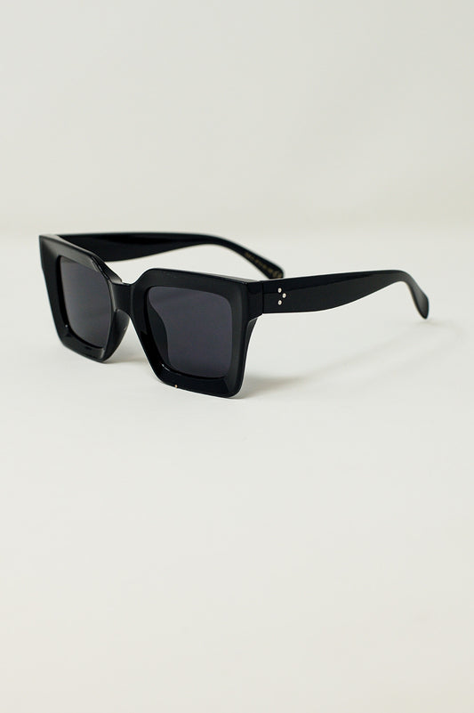 Q2 90's Squared Sunglasses in black