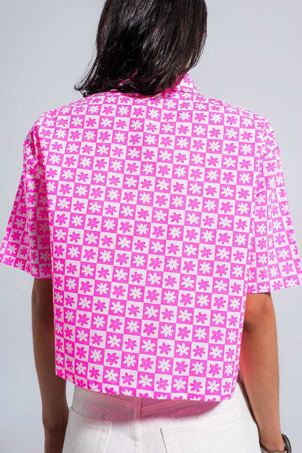 90s cropped button through pink shirt Szua Store