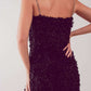 All over faux feather sleeveless mini dress in black Szua Store