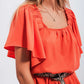 Angel sleeve mini dress in orange Szua Store