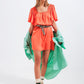 Angel sleeve mini dress in orange Szua Store