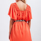 Angel sleeve mini dress in orange Szua Store