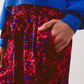 Animal print belted straight leg pants in red - Szua Store