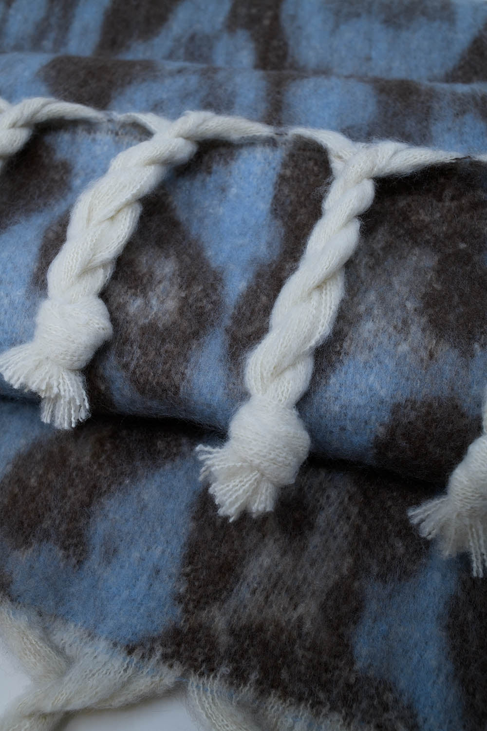 Animal Print Chunky Scarf in Blue and Gray - Szua Store