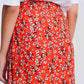 Asymetric wrap printed red skirt Szua Store