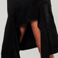 Asymmetric hem slip dress in black Szua Store