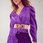 Asymmetric puff sleeve blouse in purple Szua Store