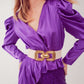 Asymmetric puff sleeve blouse in purple Szua Store