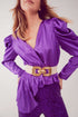 Asymmetric puff sleeve blouse in purple Szua Store