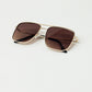 Aviator Vintage Sunglasses With Golden Rim in Tan